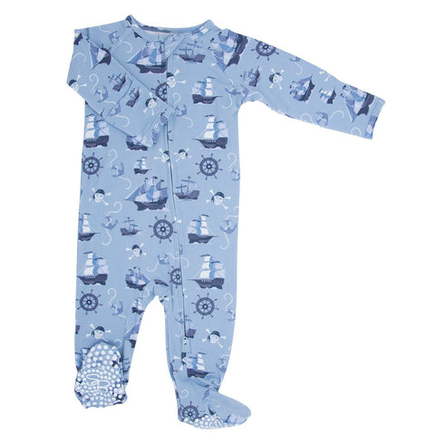 pirate-ships-zipper-footie Sweet Bamboo - Sophia's Style-2
